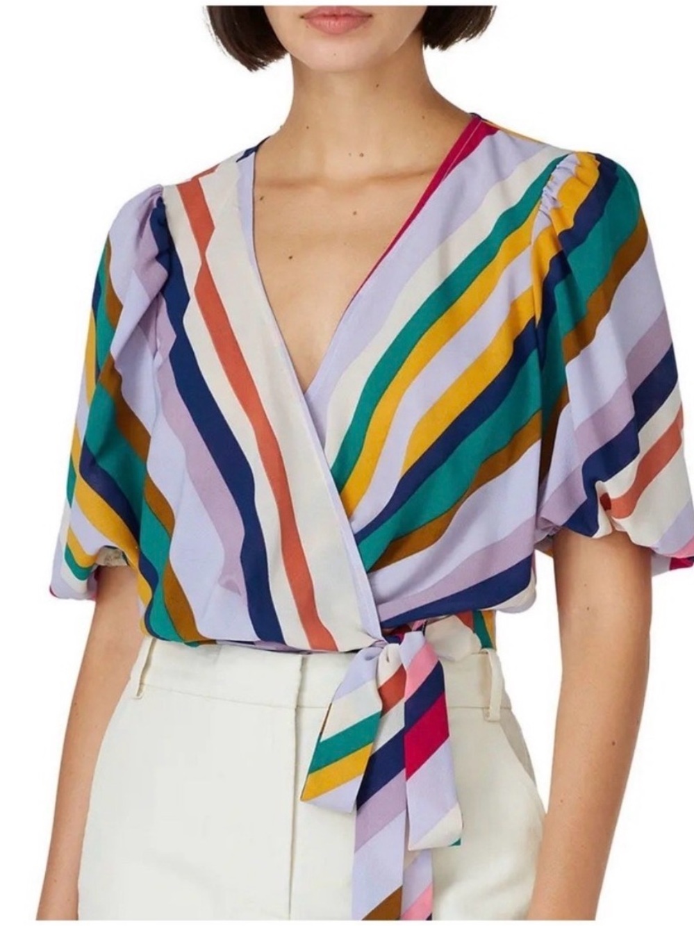 Great Jones Stripe Wrap Top – Multicolor, Size XS